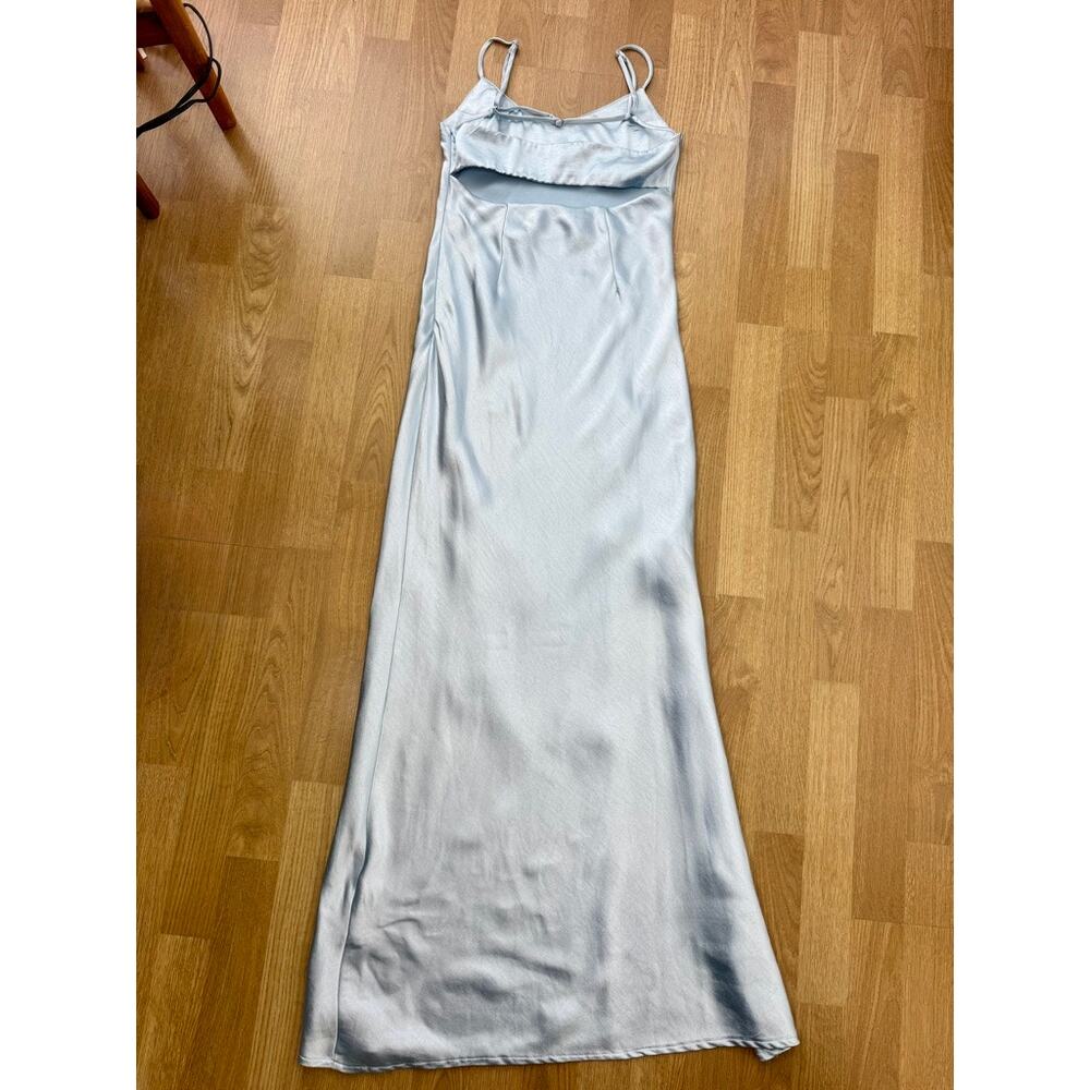 Princess Polly Icy Blue Satin Jazelle Maxi Dress Sz US6 Graduation Y2K Wedding - Picture 10 of 16